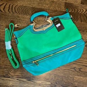 Multi-color Vegan Teal Green Tote